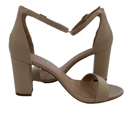 Madden Girl Beela Ankle Strap Nude Chunky Block Heels Sandals Sz 10 Neutral Tan - Picture 2 of 11